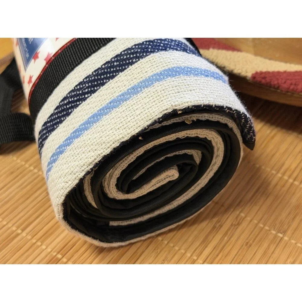 Picnic Blanket Compact Travel July 4th New In Original Packing USA